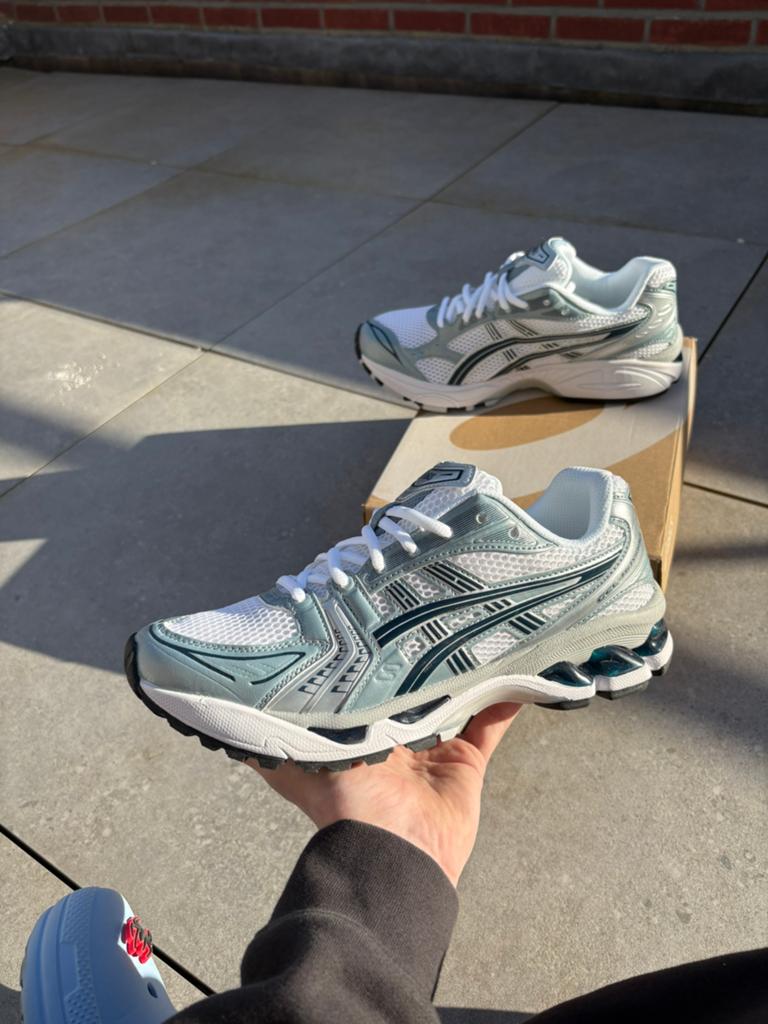 Asics Gel Kayano 14 | White/Grey, Ophalen of Verzenden, Nieuw, Overige kleuren, Sneakers of Gympen
