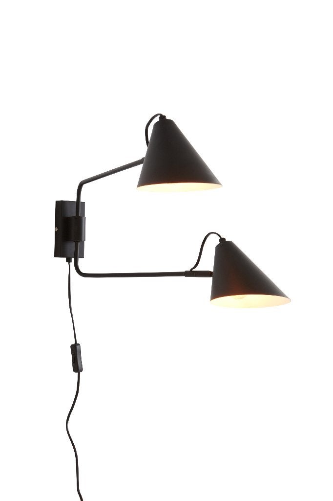 Wandlamp/Wall lamp "Deux", Zwart, E14 (klein), Nieuw, Ophalen of Verzenden