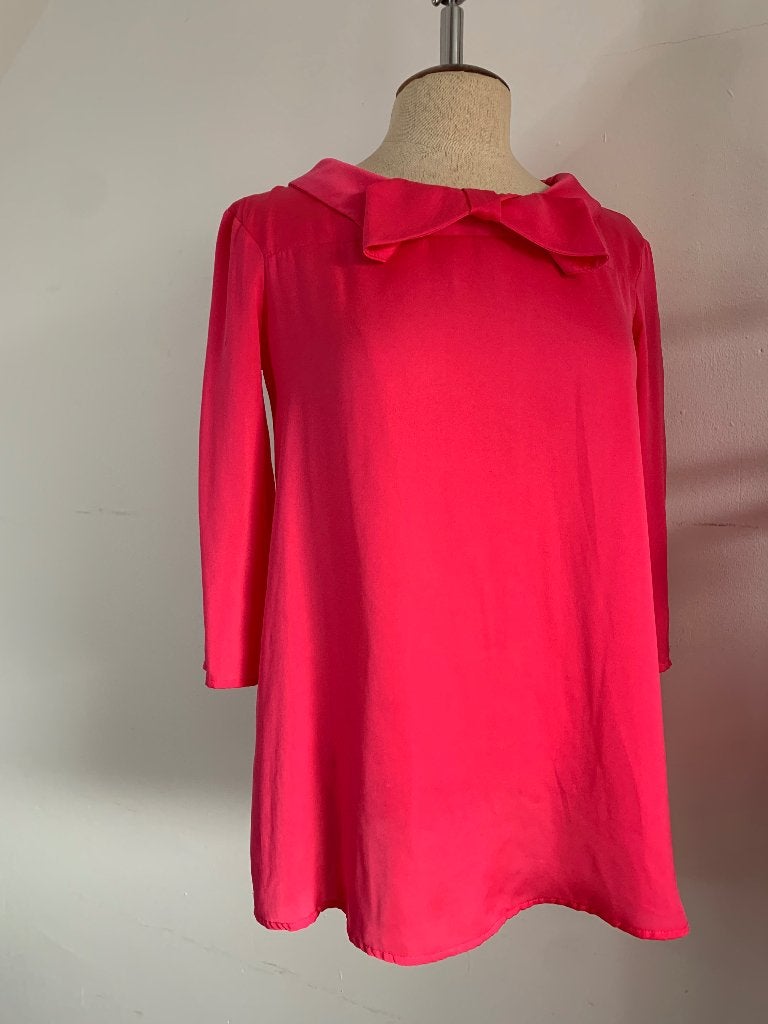 Twin Set Twinset Blouse 3/4 mouw strik applicatie roze S/36, Twinset, Verzenden, Zo goed als nieuw, Roze