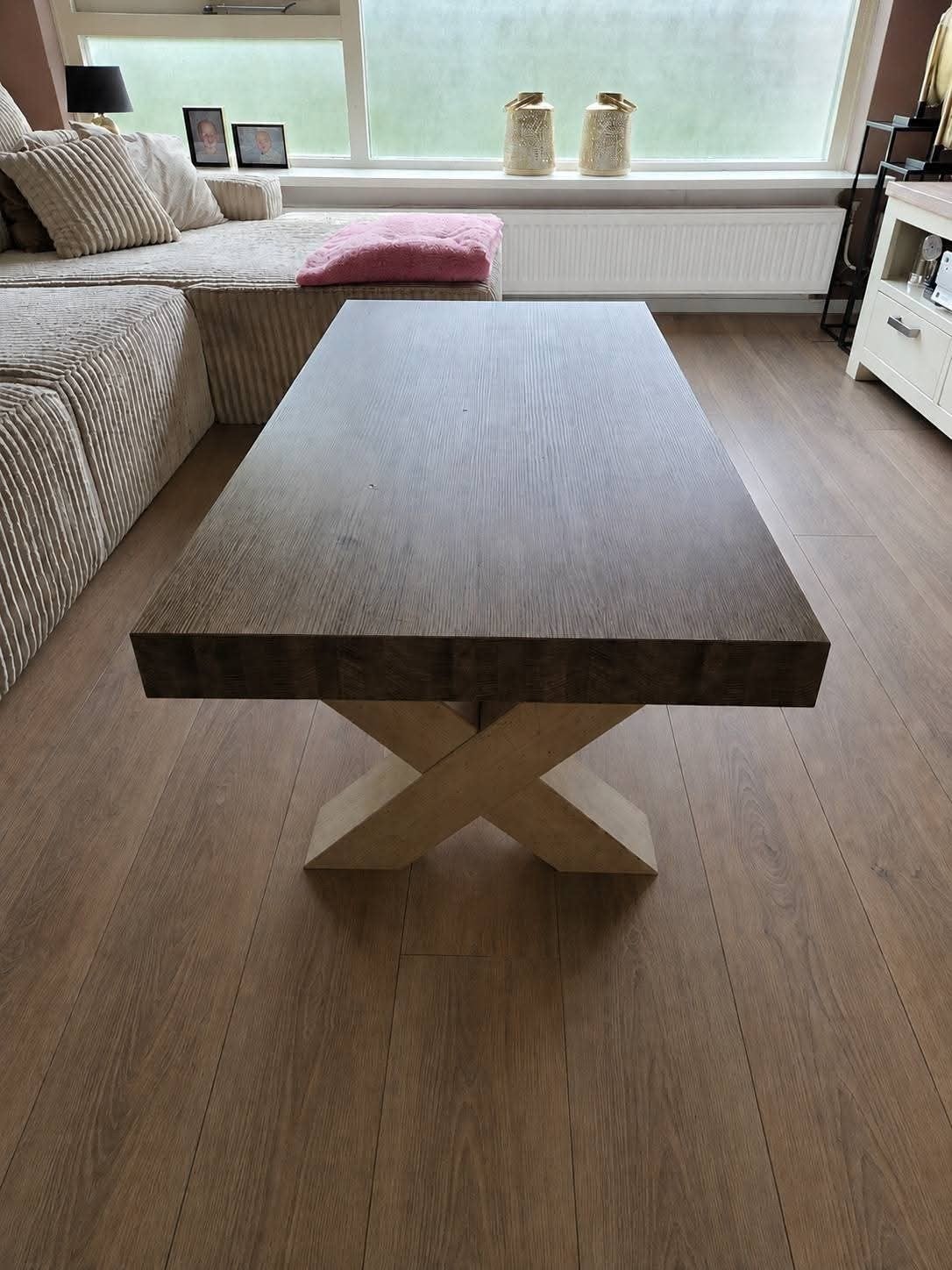 Robuuste eettafel+salontafel, Huis en Inrichting, Tafels | Eettafels, Gebruikt, Landelijk, Vijf personen of meer, 150 tot 200 cm