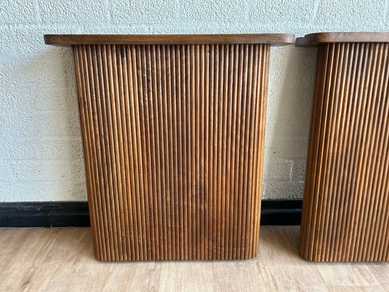 Set luxe houten tafelpoten – showroommodel – latten design, Minder dan 50 cm, 50 tot 100 cm, Nieuw, Ophalen of Verzenden