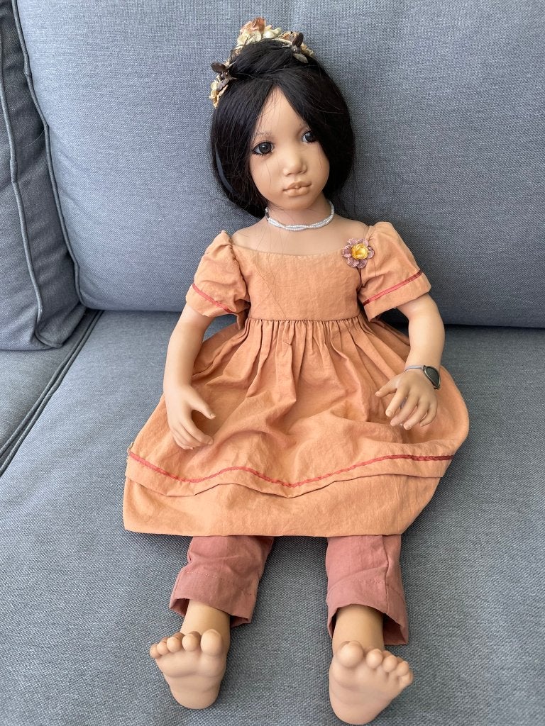 Annette Himstedt Morgana uit 1996, 60cm., Ophalen of Verzenden, Gebruikt, Pop, Levensecht of Reborn