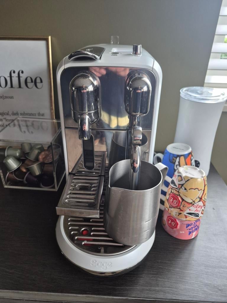 Nespresso Sage Creatista Plus wit/zilver, Ophalen, Koffiepads en cups, Gebruikt, Koffiemachine