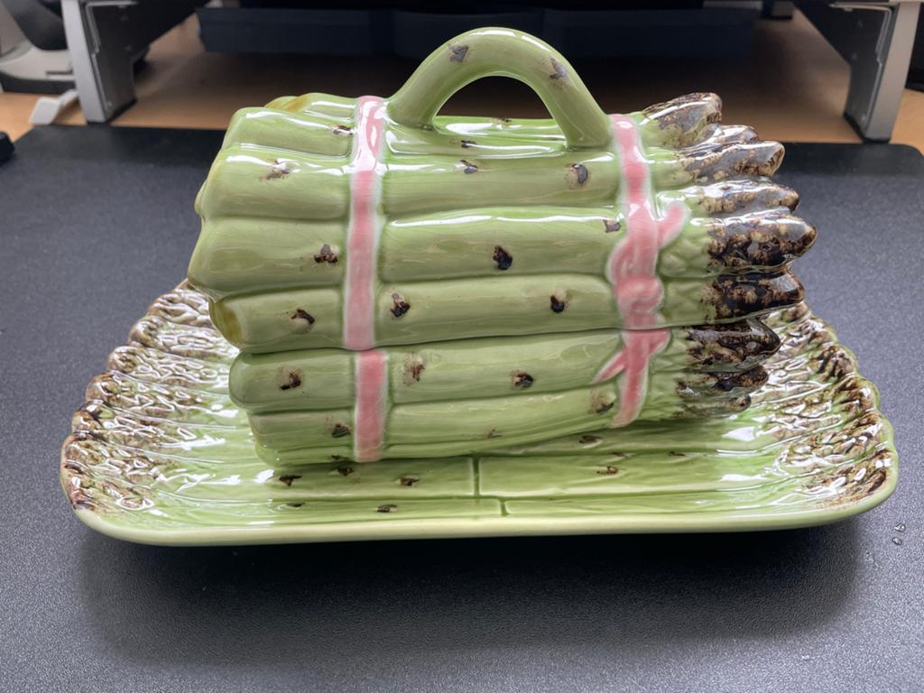 Bordallo Pinheiro Asperge Bord en Sausbakje - Zeldzaam Compl, Ophalen of Verzenden