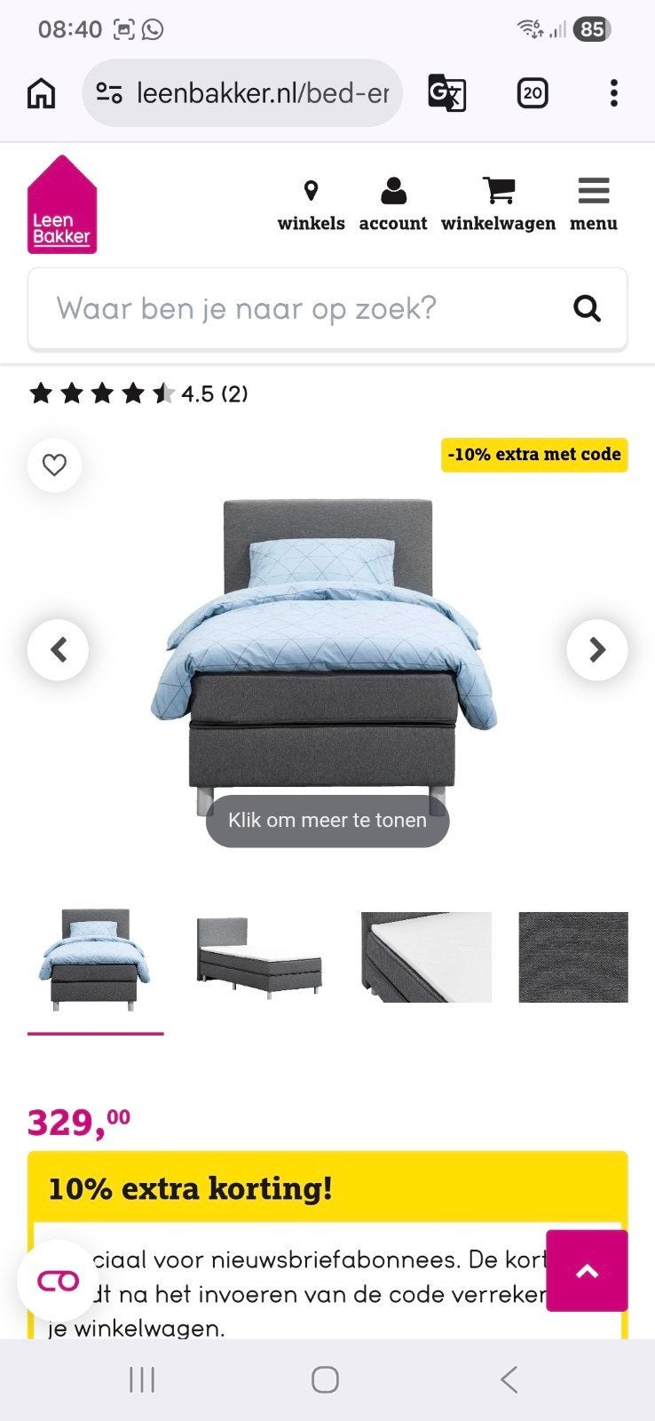 Boxspring gratis, Huis en Inrichting, Ophalen of Verzenden, Gebruikt, Tweepersoons, Stof