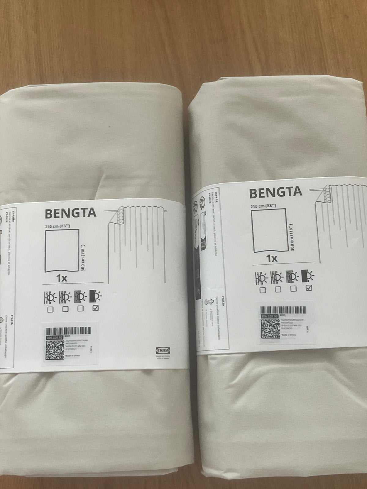 Bengta gordijnen beige, Huis en Inrichting, Ophalen, Nieuw, Rechthoek, Beige