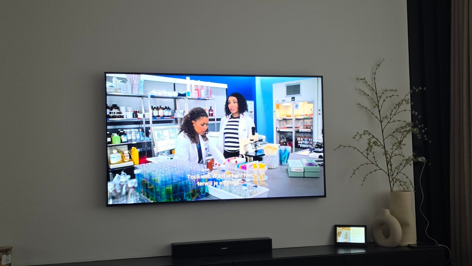 Samsung 55Q90R 4K QLED TV + One Connect Box + Bose Soundbar, QLED, 120 Hz, Ophalen of Verzenden, Zo goed als nieuw