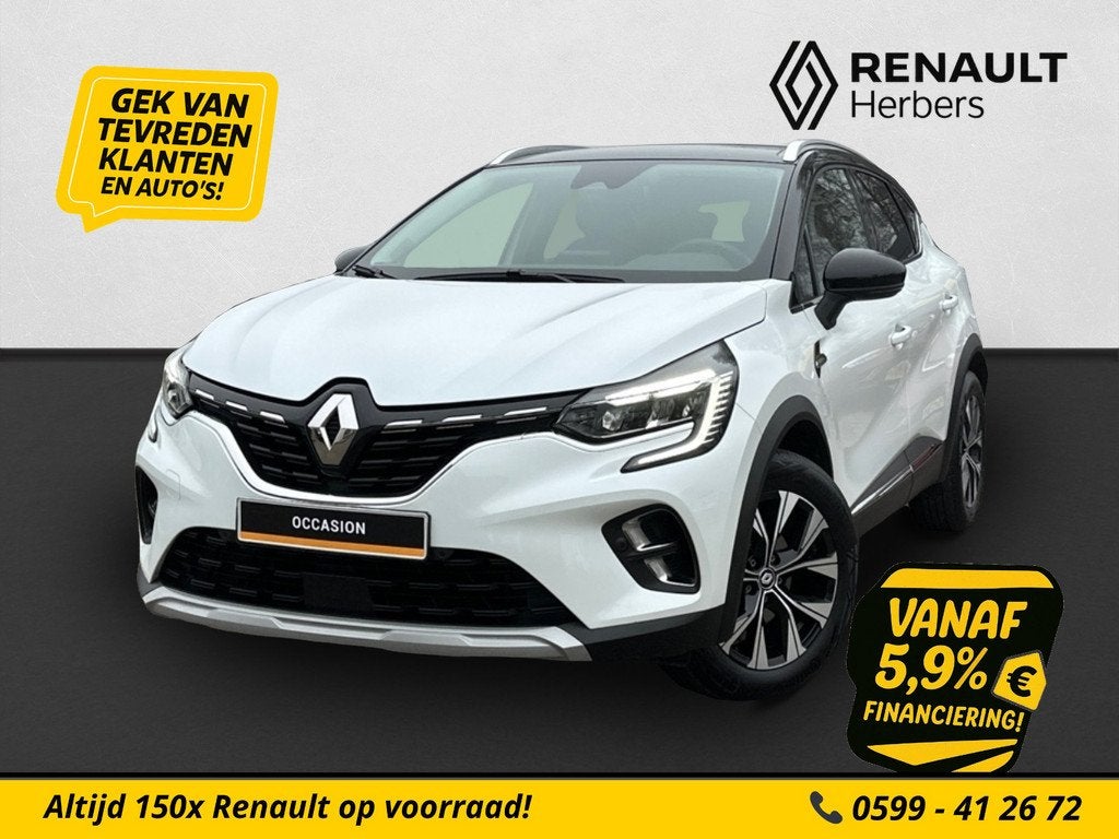 Renault Captur 1.6 E-Tech full hybrid 145 techno CRUISE / CA, Auto's, 94 pk, Gebruikt, 715 kg, Leder en Stof