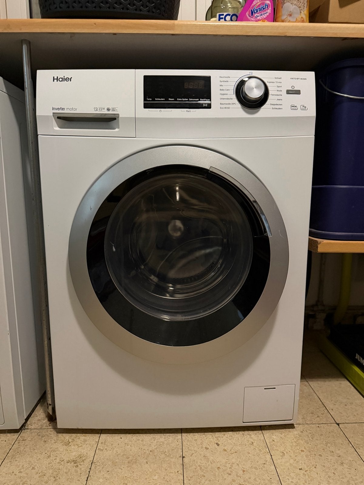 Haier HW70-BP14636N Wasmachine - 7kg, Inverter Motor, Ophalen, 6 tot 8 kg, Overige typen, Zo goed als nieuw