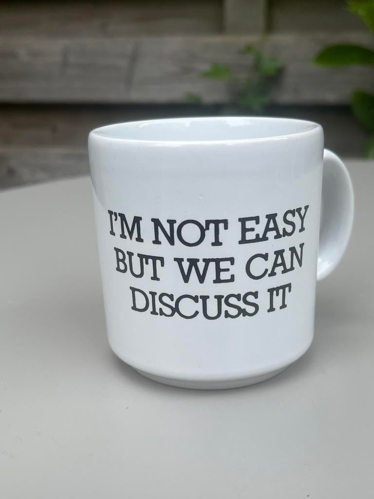 Oude mok England - "I'm not easy but we can discuss it", Gebruikt, Keramiek, Ophalen of Verzenden, Overige stijlen