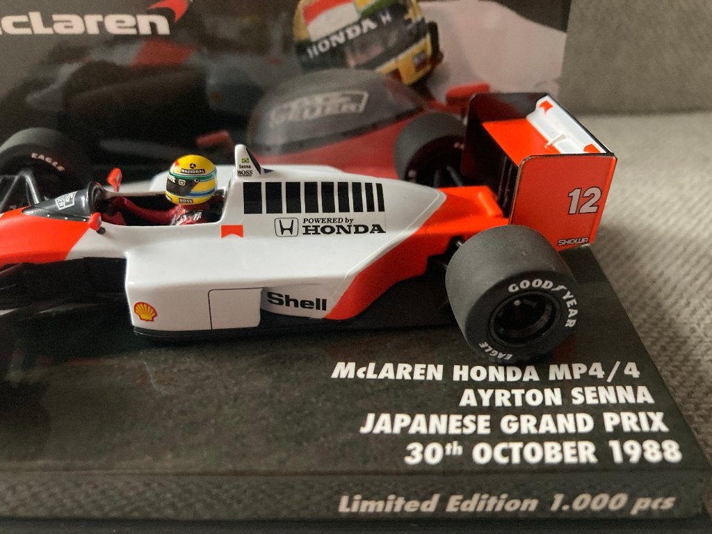 ✅ Ayrton Senna 1:43 Japanese GP 30th Oct 1988 Mclaren Honda, Verzamelen, Ophalen of Verzenden, Nieuw, Formule 1