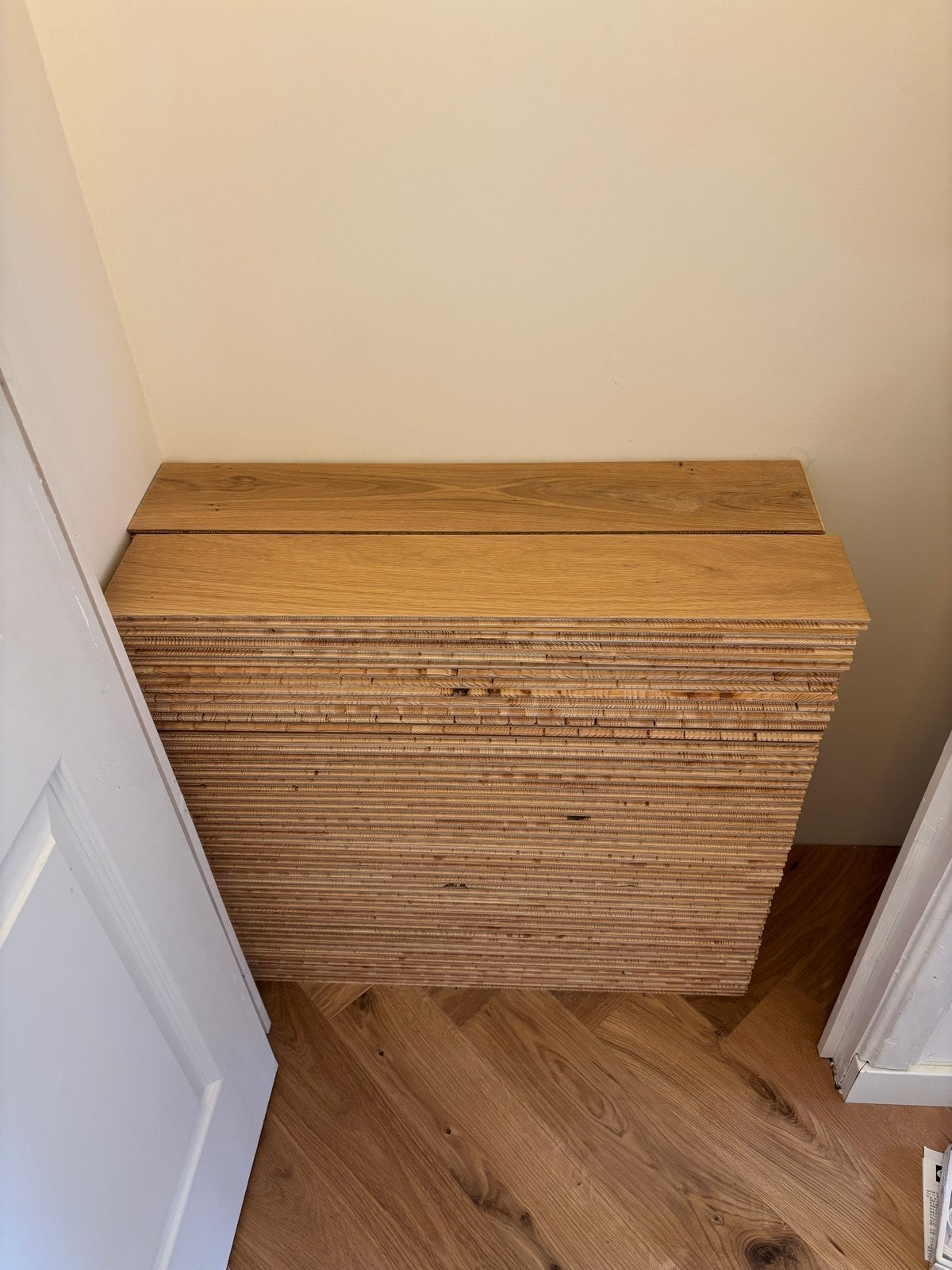 Eiken visgraat lamelparket Bebo Vloeren (8-10m2), 50 tot 150 cm, 5 tot 10 m², Zo goed als nieuw, 10 tot 30 cm