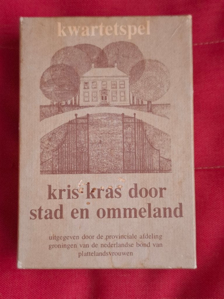 Kwartetspel Kris Kras door Stad en Ommeland Groningen, Een of twee spelers, Ophalen of Verzenden, Gebruikt, Nederlandse Bond van Plattelandsvrouwen