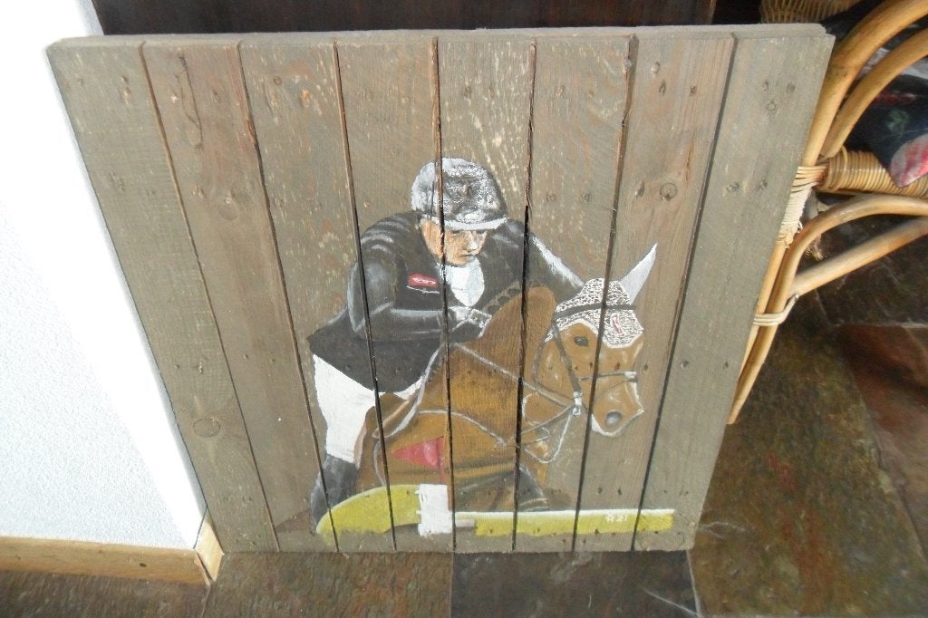 schilderij van spring paard, Ophalen, 50 – 75, Zo goed als nieuw, Schilderij