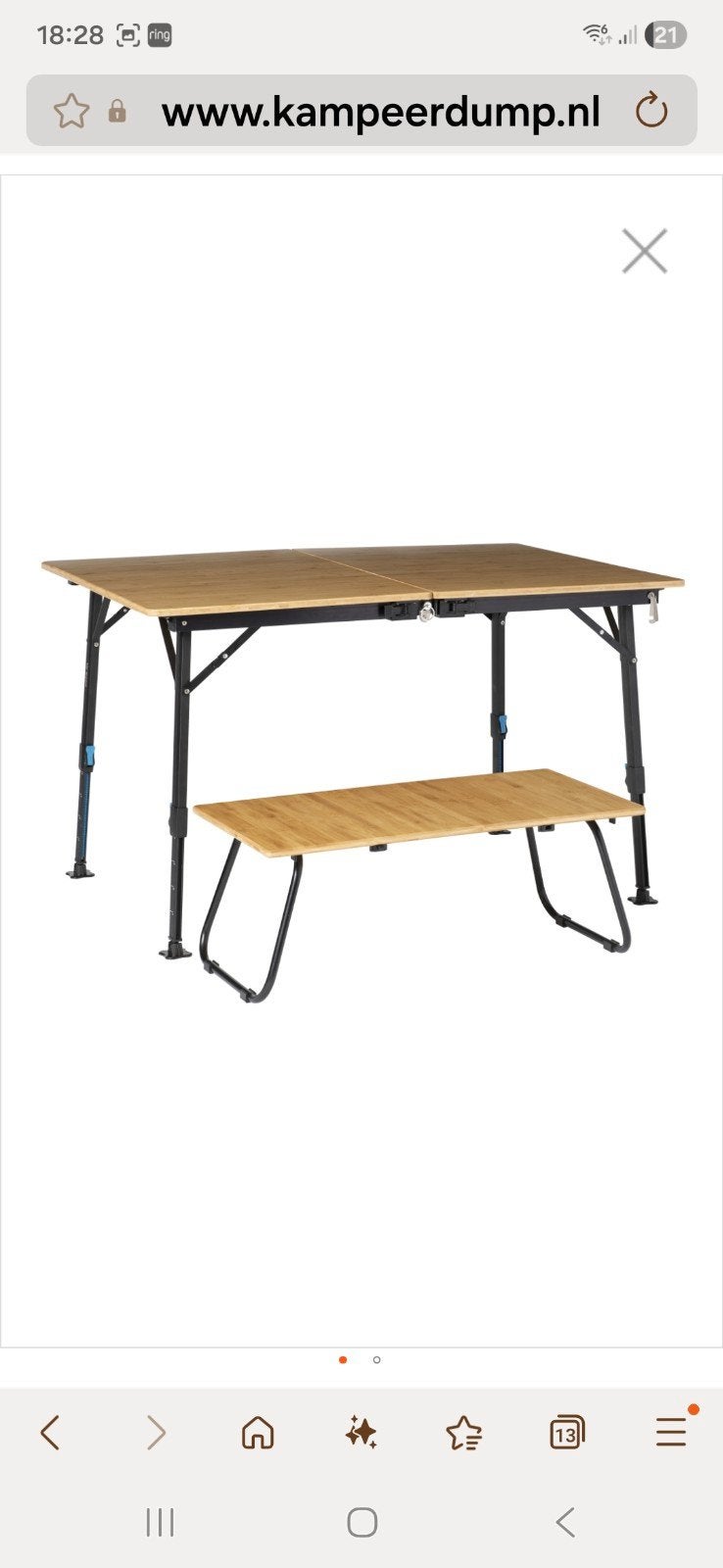 defa 3 in 1 tafel, Ophalen, Campingtafel