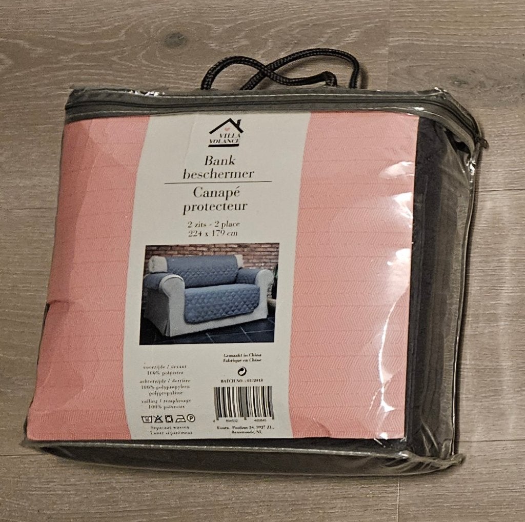GRIJZE 2-ZITS BANKBESCHERMER te koop, Huis en Inrichting, Ophalen of Verzenden, Zo goed als nieuw