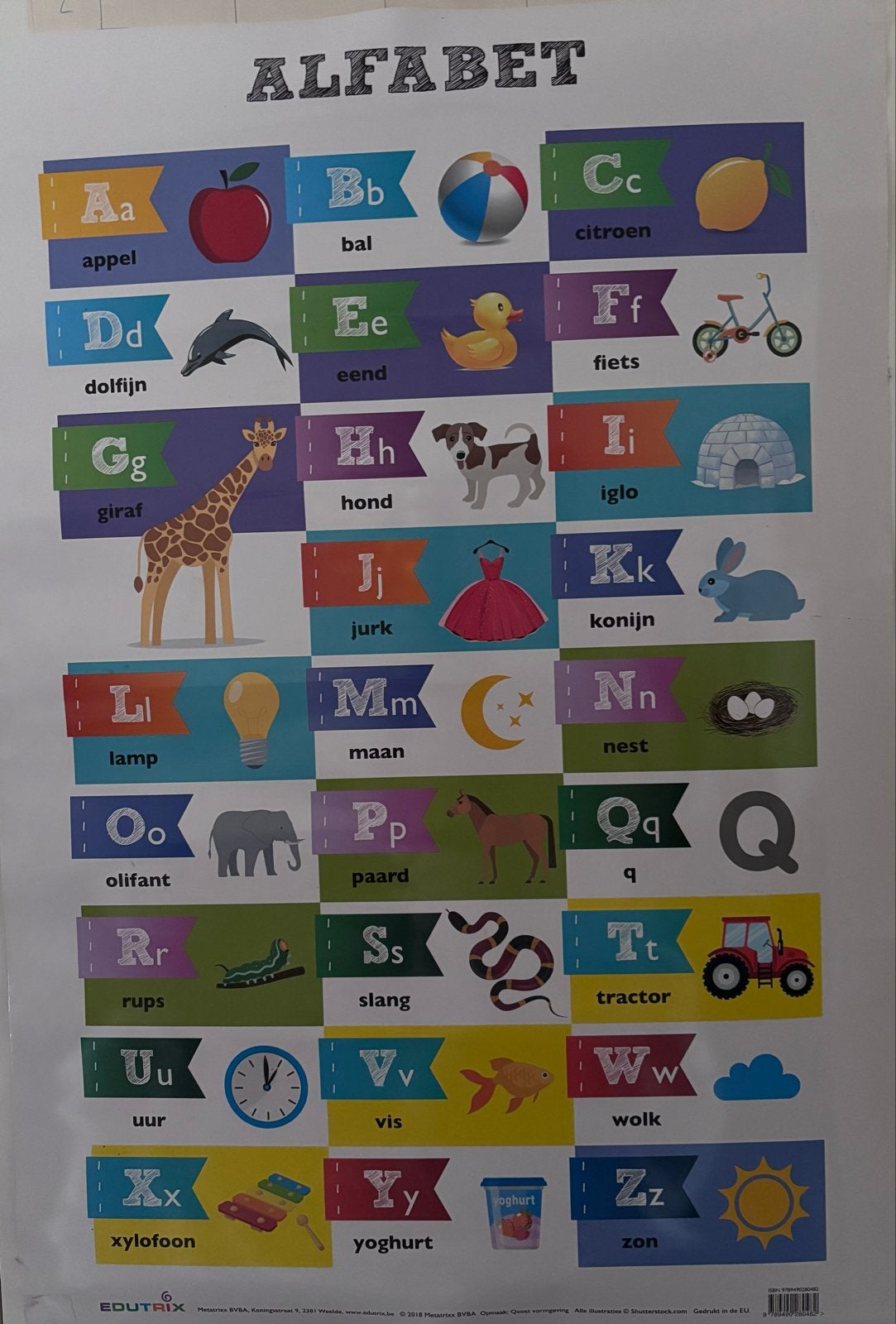 Educatieve posters: alfabet en tafels van vermenigvuldiging, Ophalen of Verzenden, Gebruikt