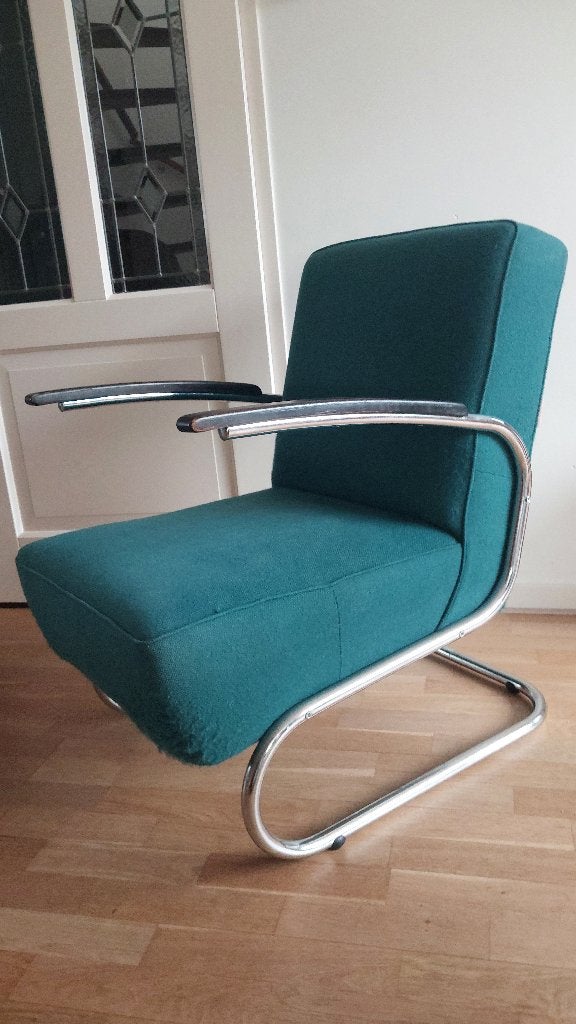 Dykmeyer fauteuil De Zwaan petrol, Huis en Inrichting, Fauteuils, Ophalen of Verzenden, Gebruikt, 75 tot 100 cm, 50 tot 75 cm