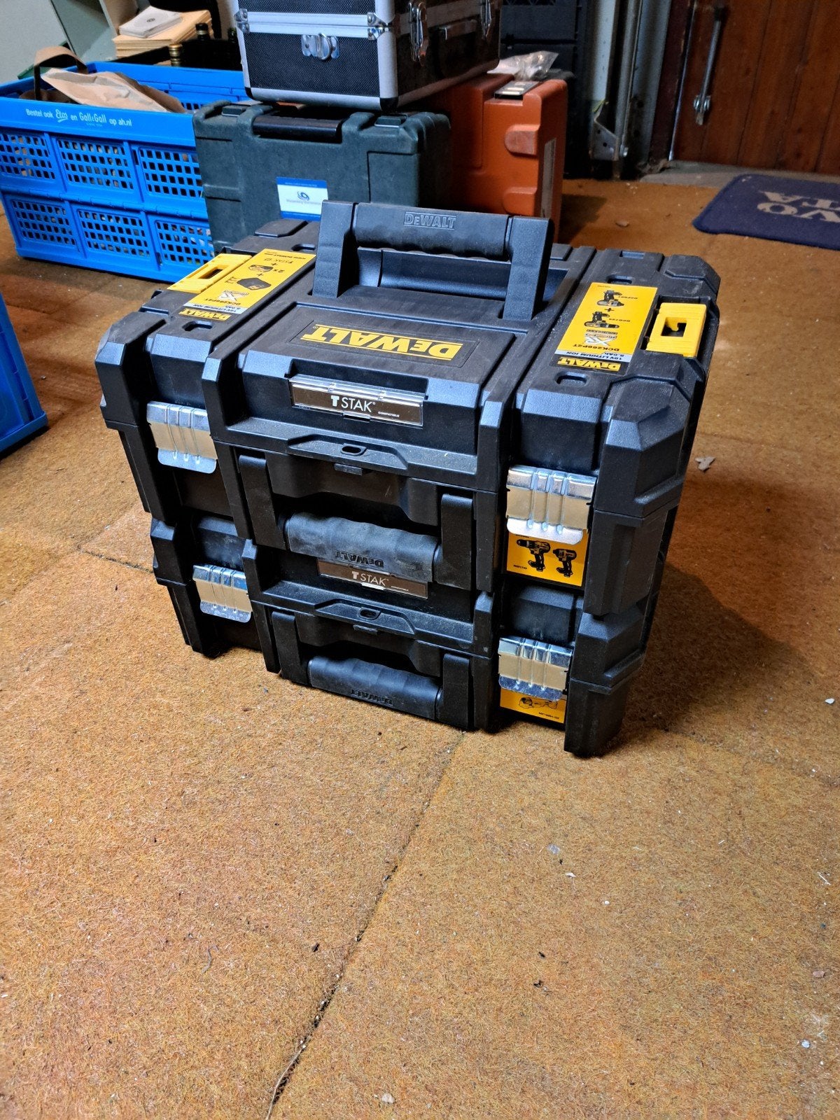 2x DeWalt T-stak koffers leeg, Ophalen of Verzenden, Zo goed als nieuw