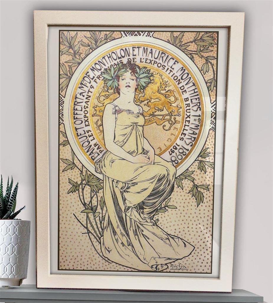 ALPHONSE MUCHA Art Nouveau Jugendstil Poster in Lijst, Verzenden