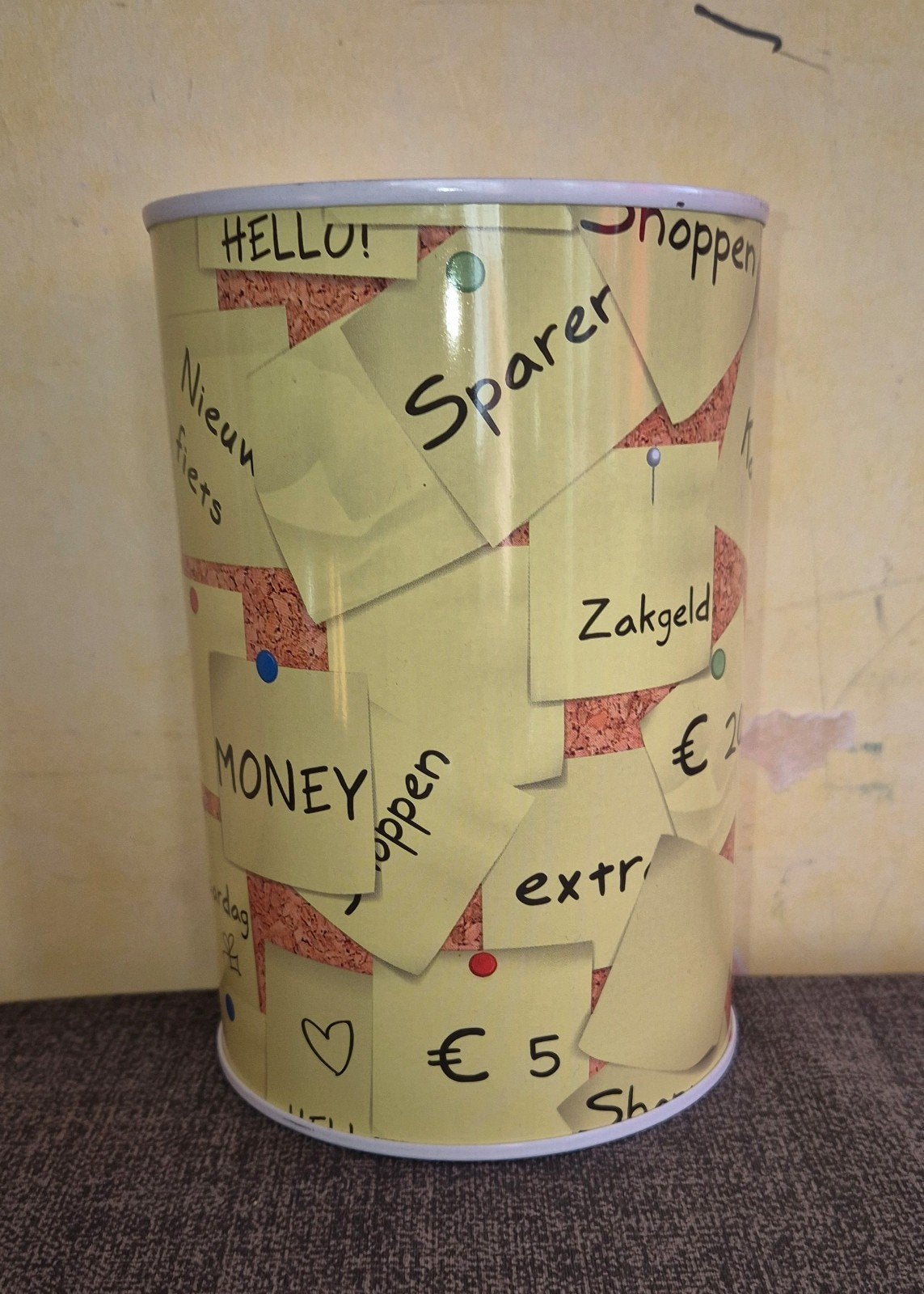 Mooie blikken spaarpot - Onbeschadigd - Made in Italy, Ophalen of Verzenden, Zo goed als nieuw, Metaal of Blik, Overige thema's