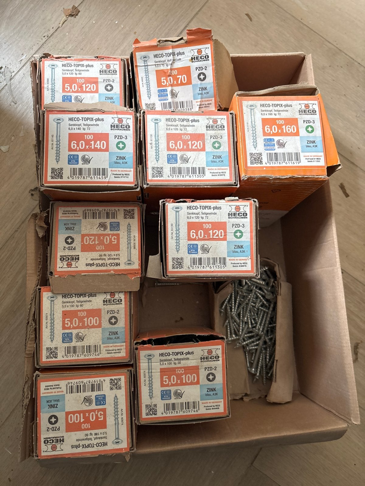 HECO-TOPIX-plus Schroeven - Diverse Maten, Ophalen, Zo goed als nieuw, 100 tot 250 mm, Schroeven