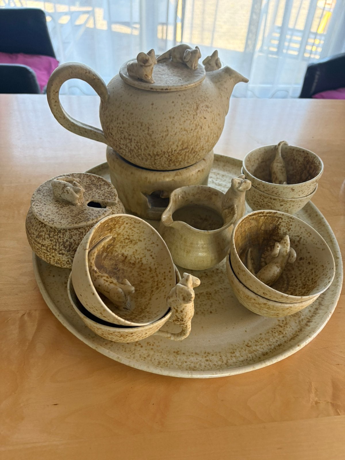 Uniek muisjes servies, gemaakt door een pottenbakker, Antiek en Kunst, Ophalen