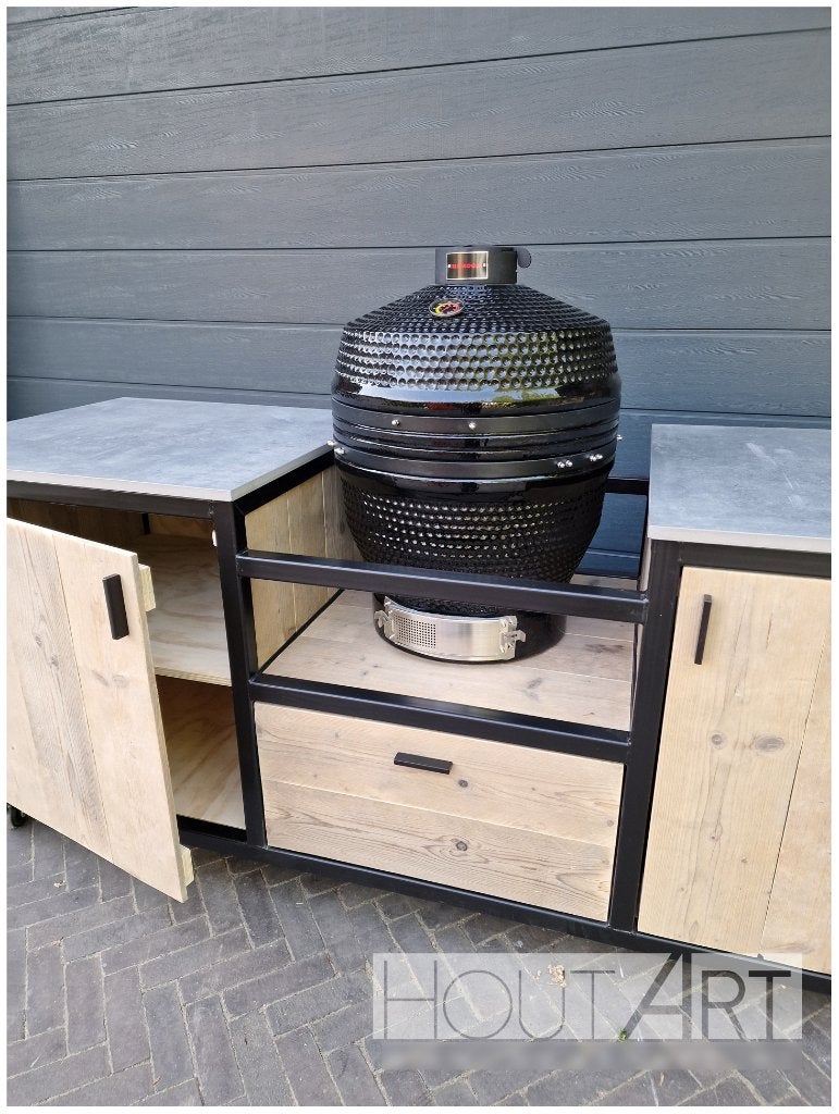 Buitenkeuken Kamado Egg stalen frame met steigerhout!, Houtskool, Info@hout-art.nl, Nieuw, Ophalen of Verzenden