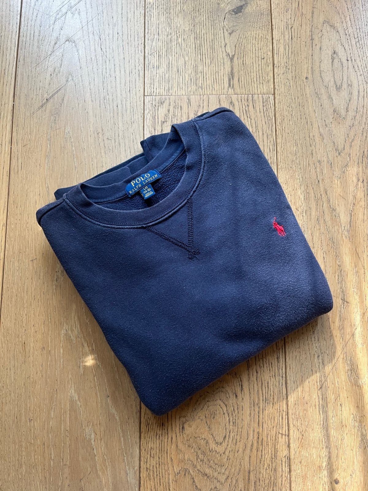 Polo Ralph Lauren sweater - Blauw - Maat L/G (14-16), Ophalen of Verzenden, Gebruikt, Jongen of Meisje, Trui of Vest