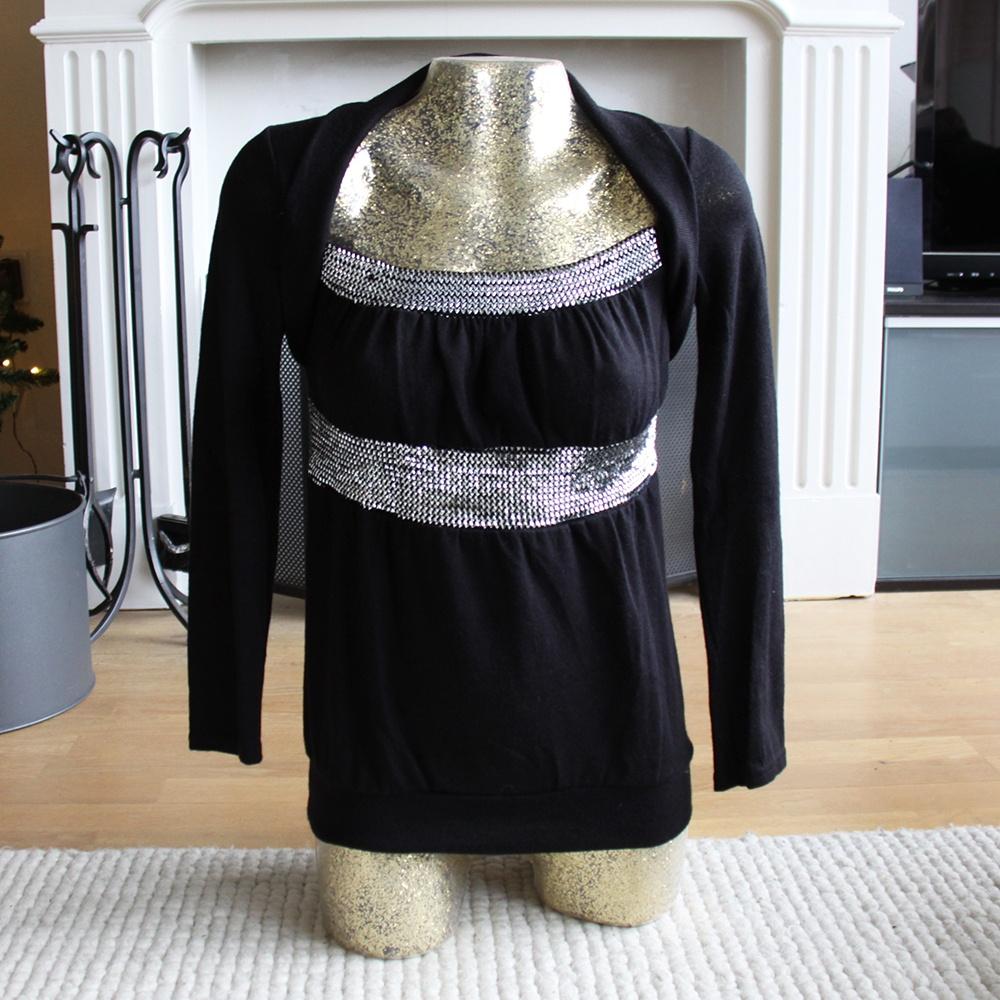 Prachtig Zwart Zilveren Truitje € 15,-, Kleding | Dames, Maat 38/40 (M), Zwart, Ophalen of Verzenden, Zo goed als nieuw