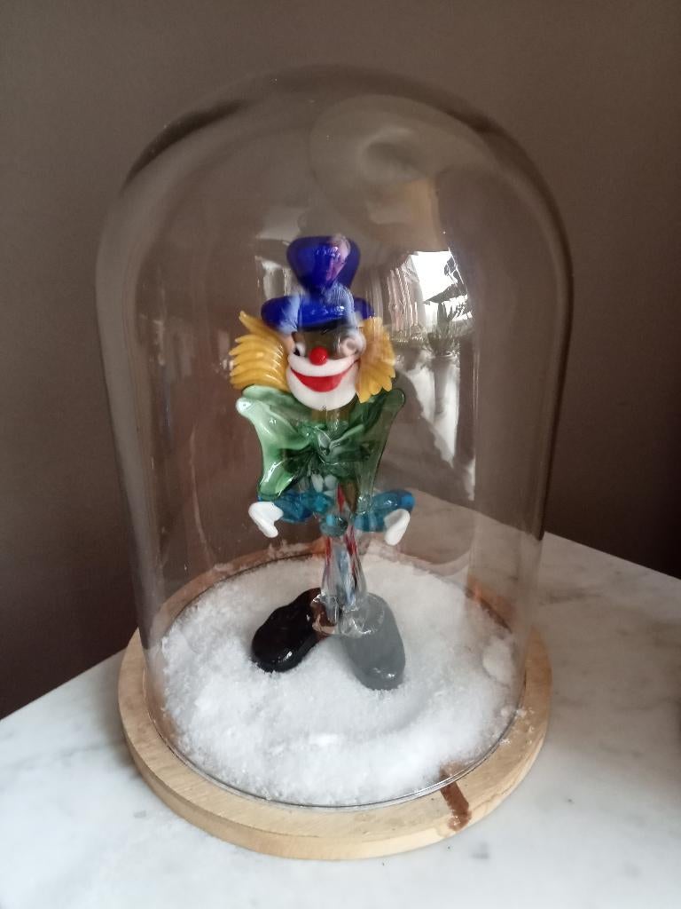 Vintage ca. 23 cm hoge Murano glazen clown, Ophalen of Verzenden, Zo goed als nieuw