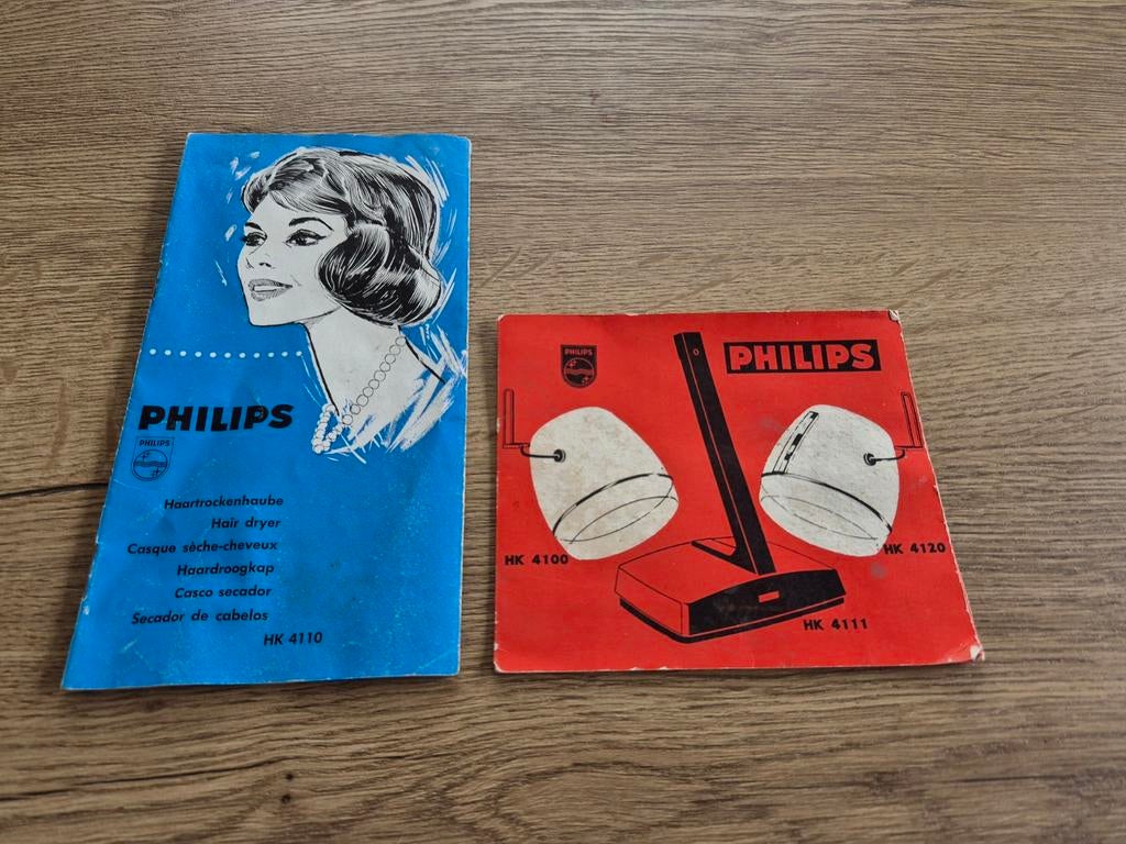 2 gebruiksaanwijzingen Philips droogkap jaren 50/60, Ophalen of Verzenden, Huis en Inrichting