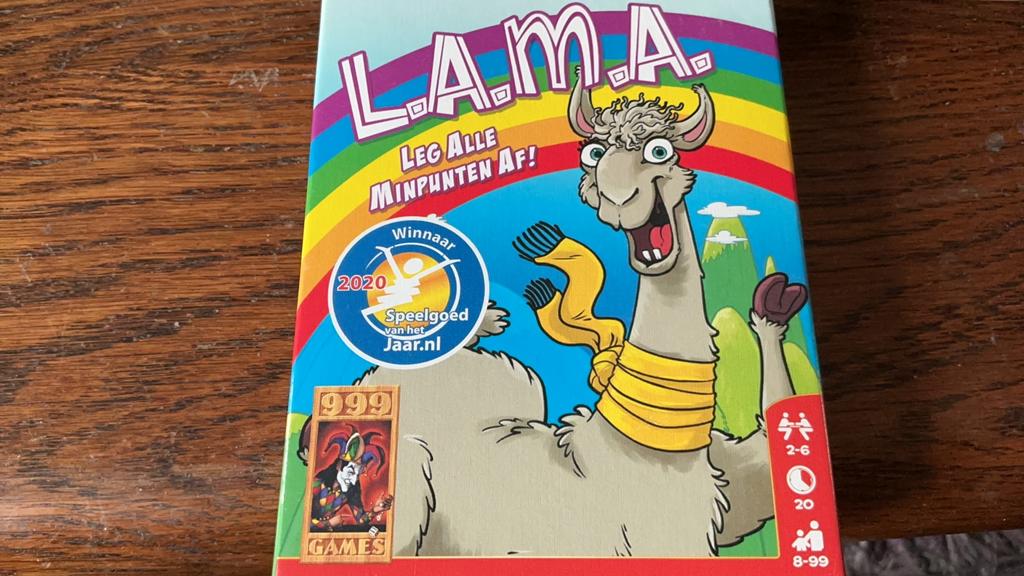 L.A.M.A. Leg Alle Minpunten Af! - Kaartspel (999 Games), Een of twee spelers, Ophalen of Verzenden, Zo goed als nieuw