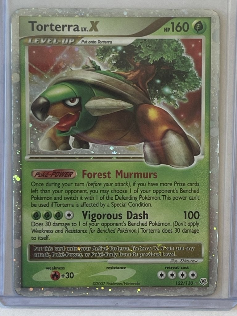 Pokémon kaart Torterra LV.X 122/130 Diamond & Pearl, Ophalen of Verzenden, Gebruikt, Losse kaart, Foil