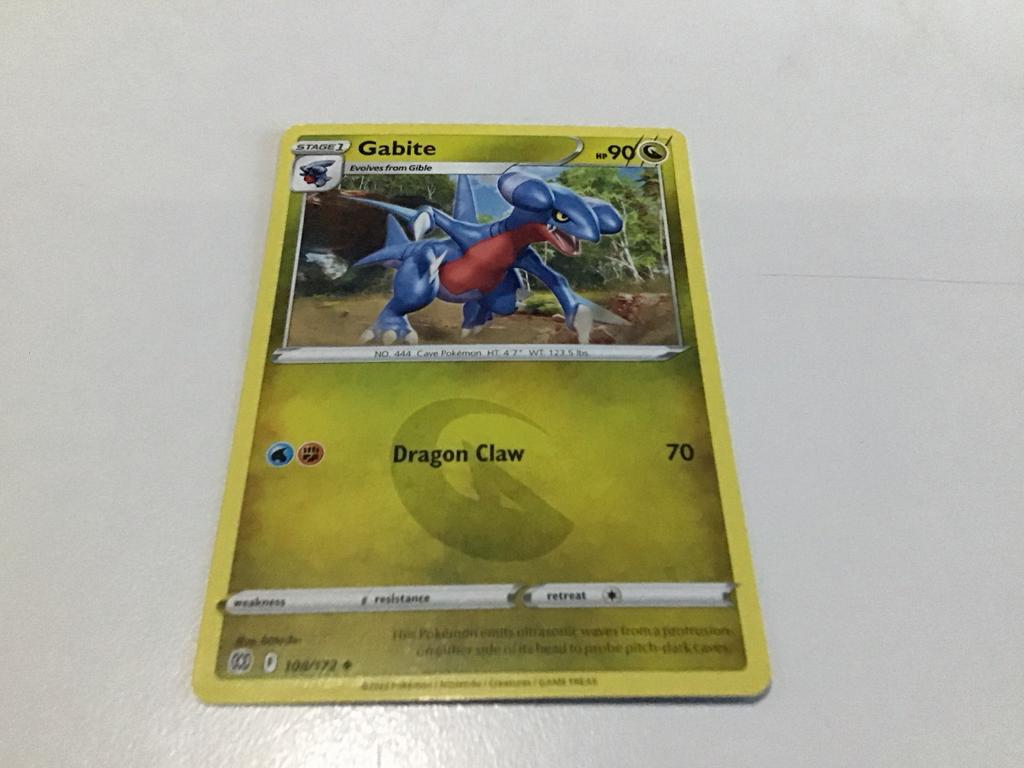 Pokémon Kaart Gabite 108/172 - en Krachtig, Ophalen of Verzenden, Zo goed als nieuw, Losse kaart