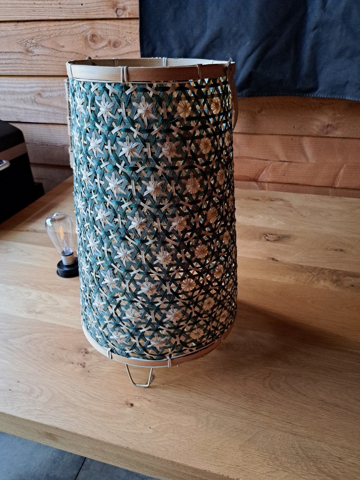 Groene lantaarn in perfecte staat, Ophalen of Verzenden, Zo goed als nieuw, Natuurlijk materiaal, Groen