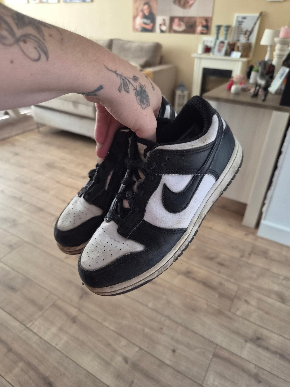 Nike Dunk Low Zwart Wit Sneakers Maat 34, Zwart, Nike, Ophalen of Verzenden, Sneakers of Gympen