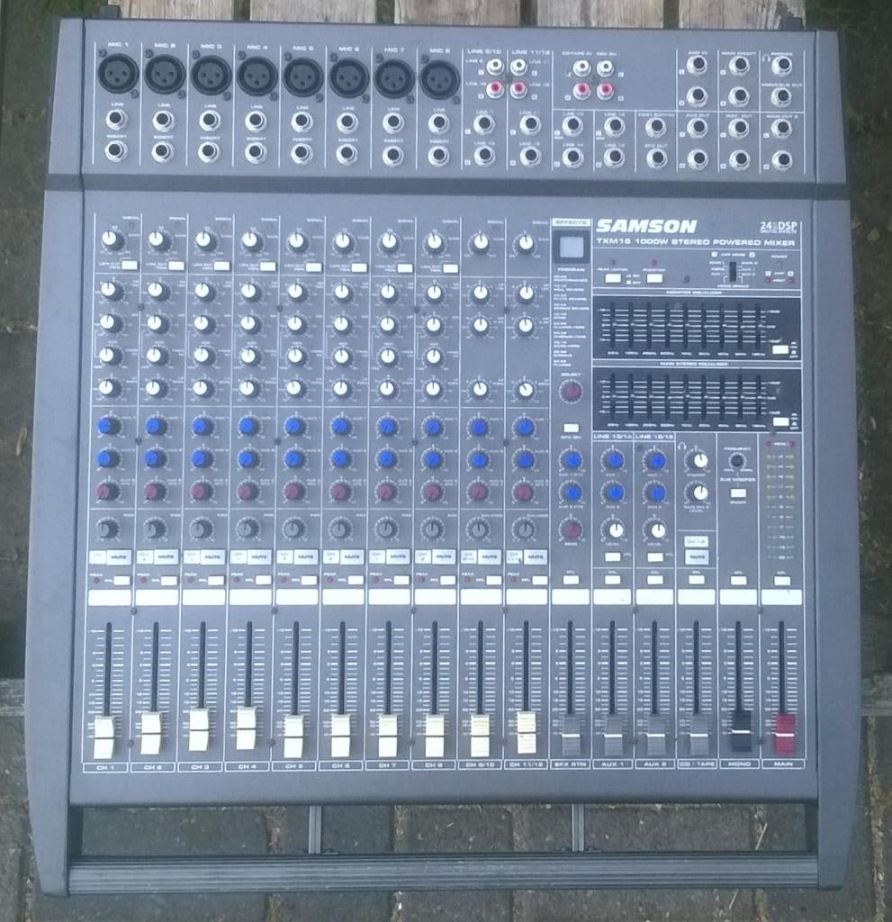 Mengpaneel 2x500 Watt, Samson TXM-16, Muziek en Instrumenten, Ophalen of Verzenden, Nb, Nb, Microfooningang