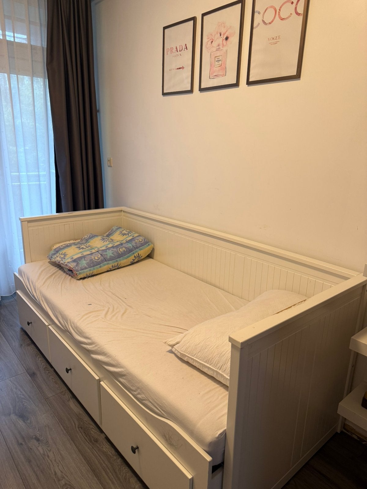 Hemnes bed, Ophalen, Gebruikt, Eenpersoons, Wit