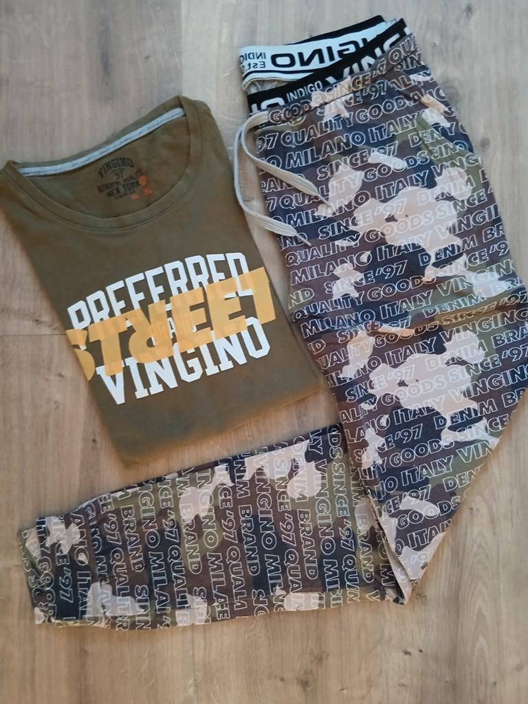 Vingino pyjama groen lang 158/164, Ophalen of Verzenden, Jongen, Nacht- of Onderkleding