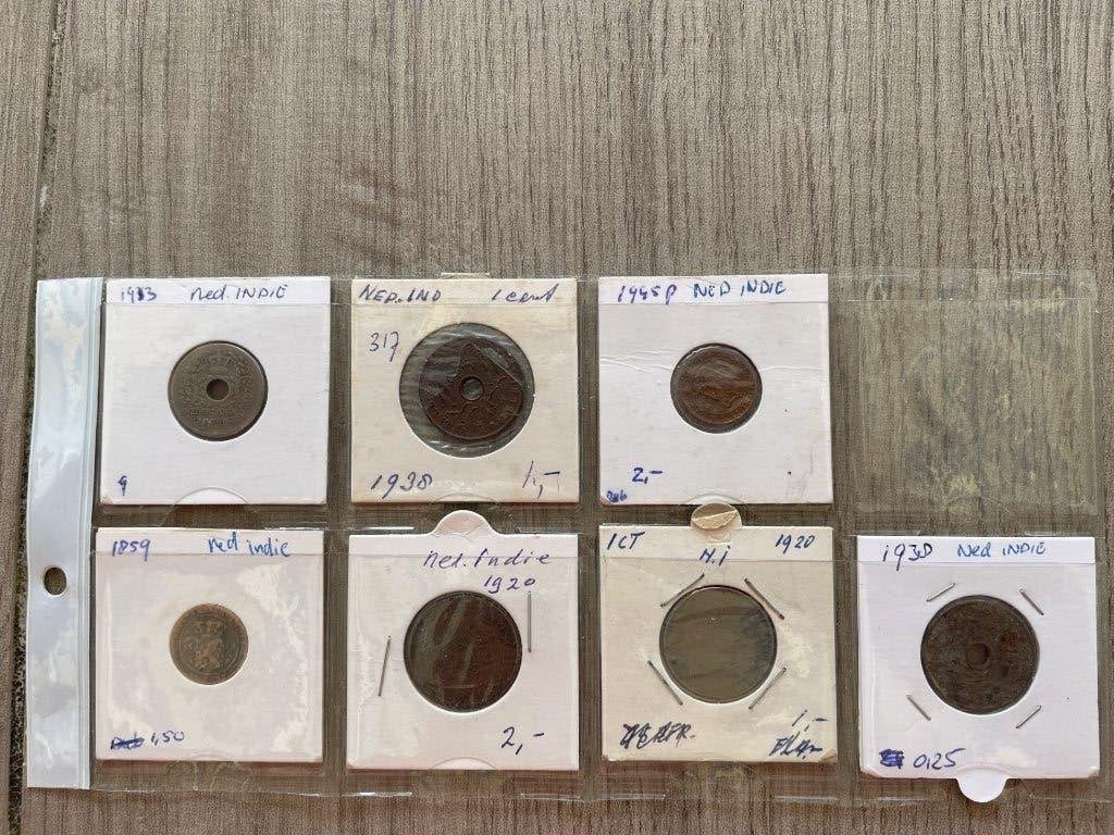 7 munten Nederlands Indië, Verzenden, Koningin Wilhelmina, Losse munt