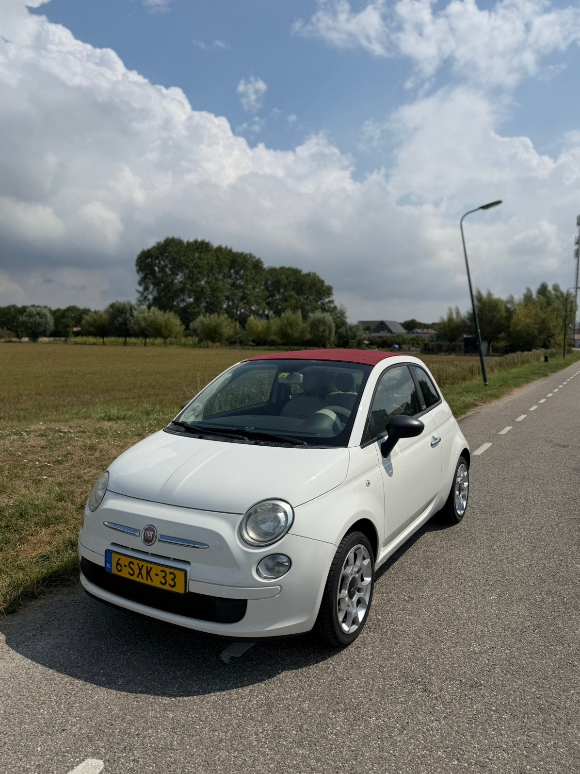 Fiat 500 1.2 C 2010 CABRIOLET PARKSENSOREN, 4 cilinders, Wit, Bedrijf, Handgeschakeld