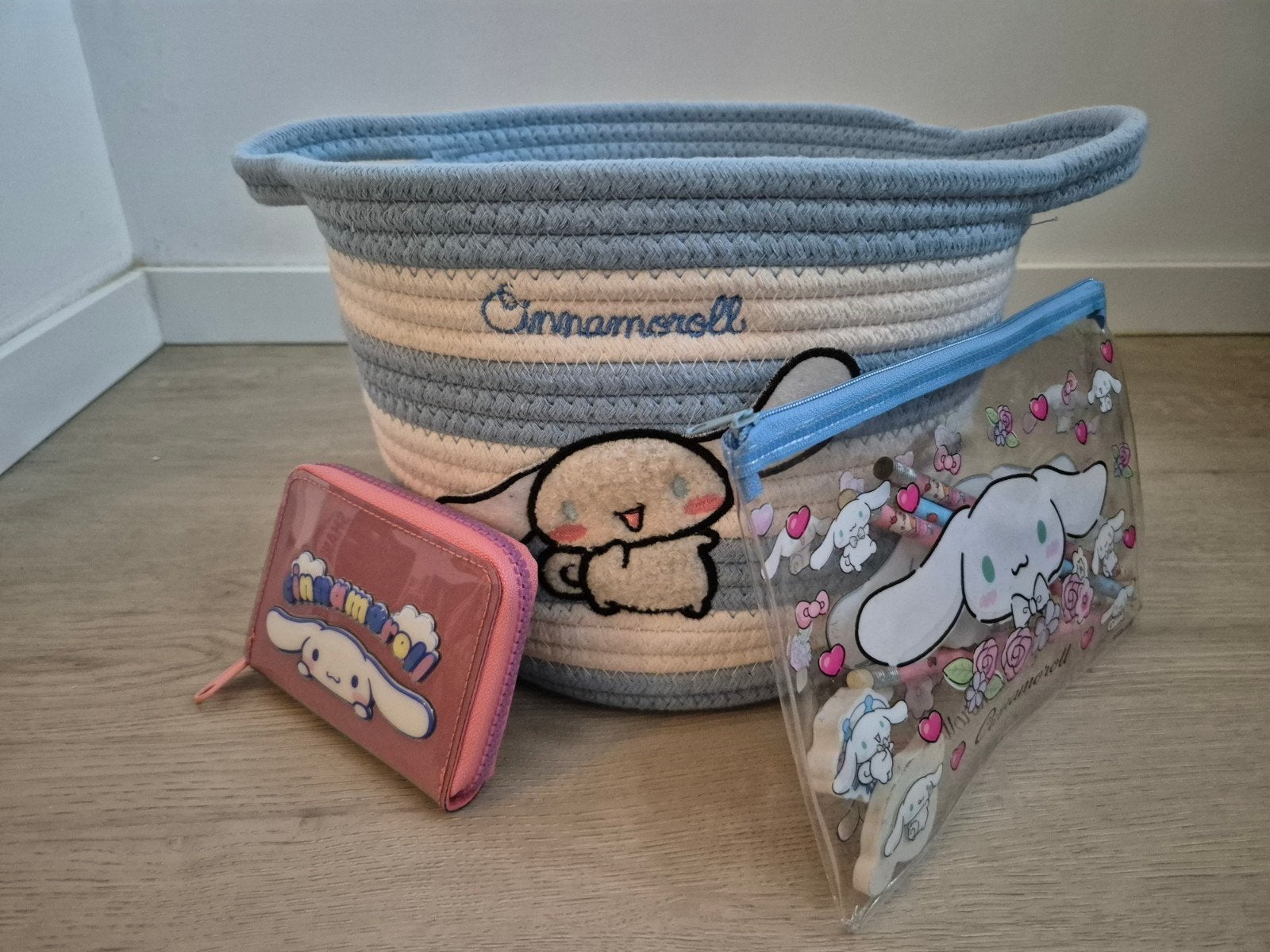 Cinnamoroll Opbergmand, Portemonnee & Etui Set, Ophalen, Met handvatten, Mand, Textiel