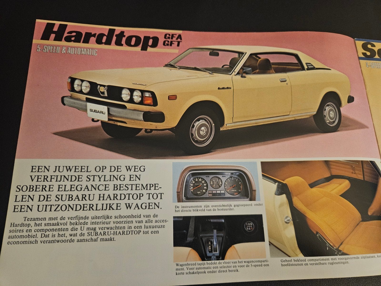 Brochure Subaru 1600 1977, Ophalen of Verzenden, Zo goed als nieuw, Overige merken
