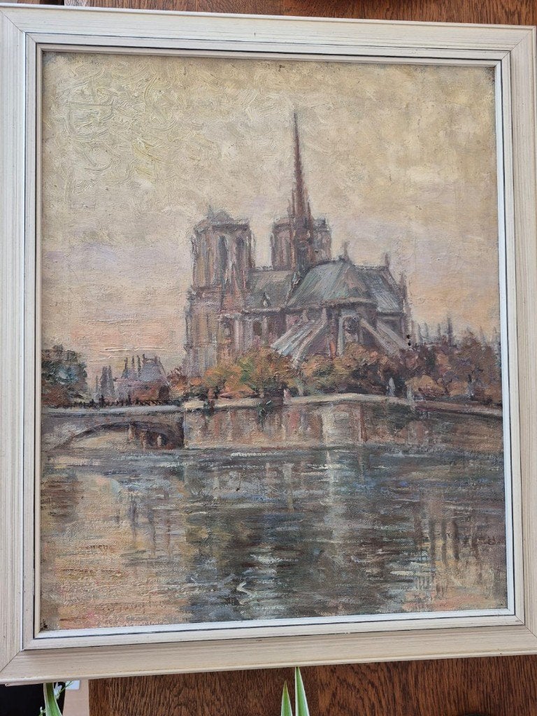Bijzonder schilderij Notre-Dame met historische notitie erop, Ophalen, Stads- / dorpsgezicht