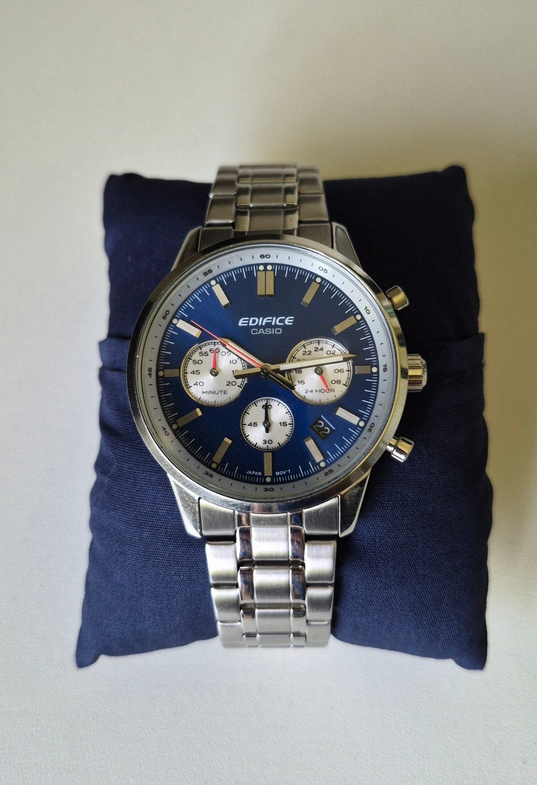 Casio Edifice EFR-575D-2A, Ophalen, Staal, Polshorloge, Zo goed als nieuw