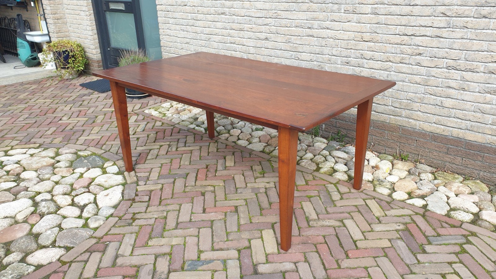 Massief kersenhouten tafel, handgemaakt, Huis en Inrichting, Ophalen, Gebruikt, Ambachtelijk, Klassiek, 50 tot 100 cm