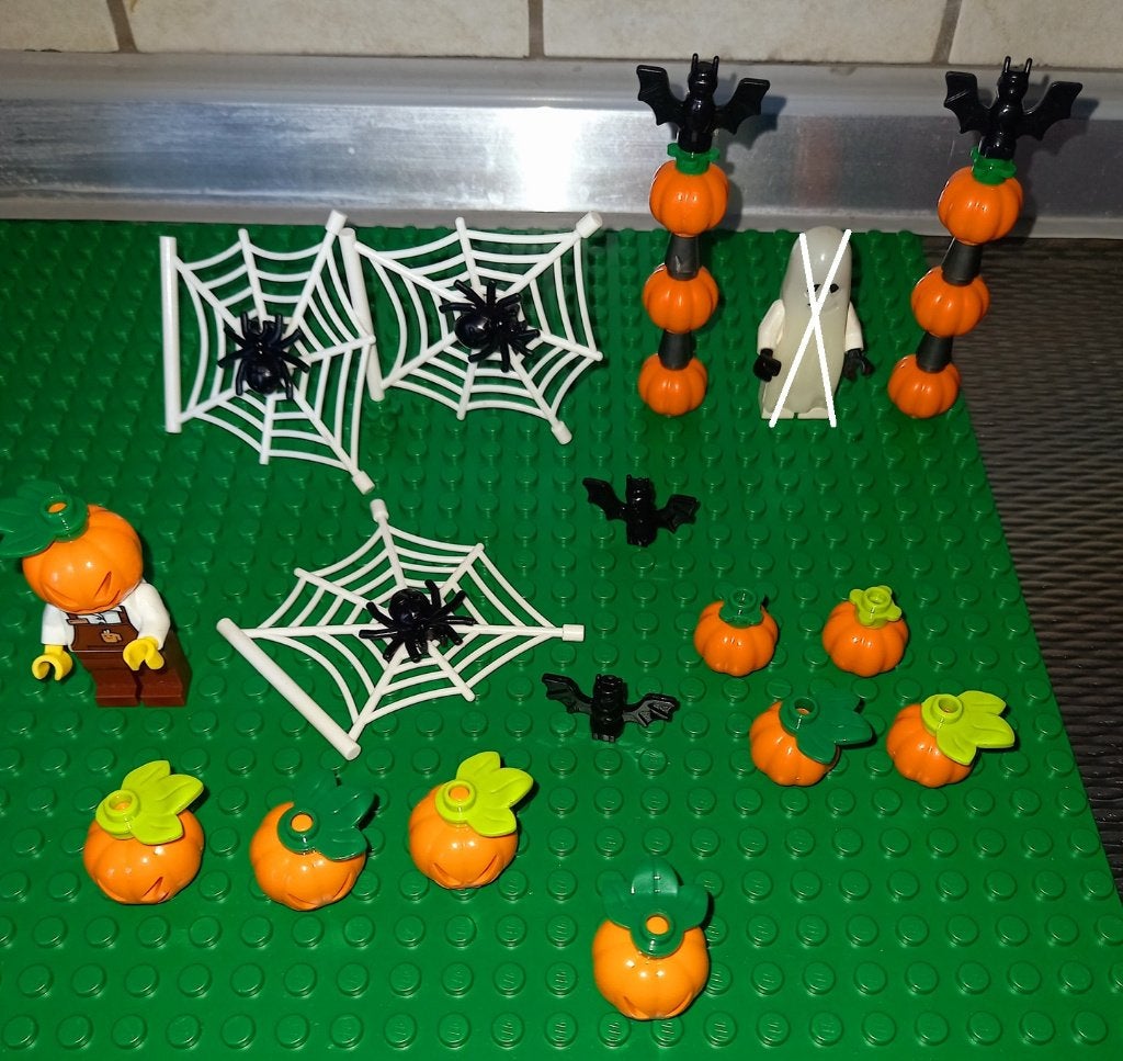 LEGO pompoen Halloween skelet zwarte kat enz, Overige thema's, Lego, Accessoire, Ophalen of Verzenden