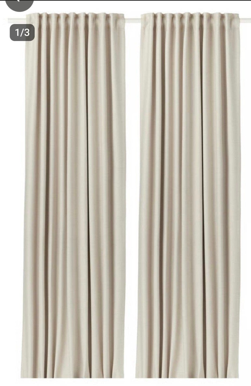 Nieuwe IKEA VILBORG Gordijnen - 145x250 cm, Verzenden, Beige, Nieuw, Lichtdoorlatend
