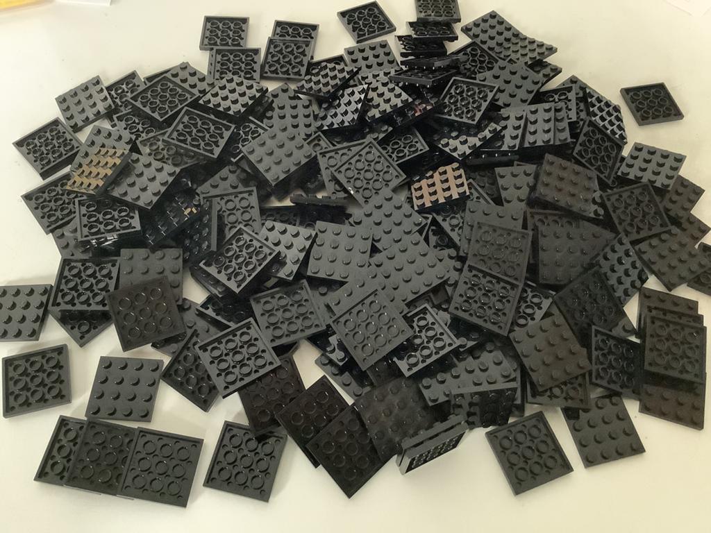 Lego plaat 4x4 zwart, Ophalen of Verzenden, Gebruikt, Losse stenen, Lego